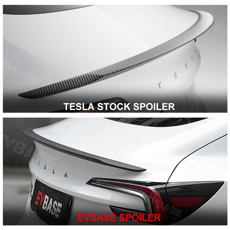 Carbon Fiber Look Rear Trunk Spoiler Wing For Tesla Model 3 2019-2023