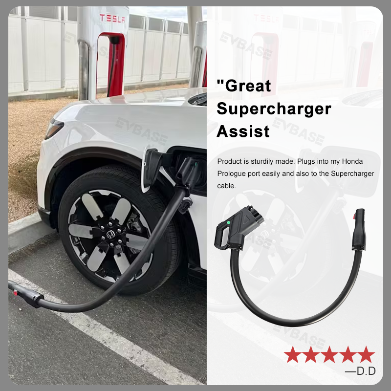 NACS to CCS1 Adapter with Extension Cable Max 250A/1000V Fast Charge CCS1 EVs at Tesla Superchargers