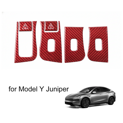 Model Y Juniper/ 3 Highland Window & Door Switch Panel Cover Carbon Fiber Trim Decoration Interior Upgrade