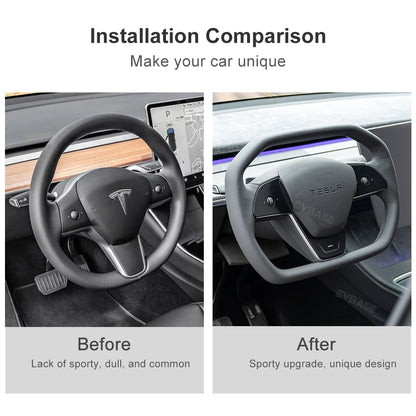 EVBASE Model 3 Y Yoke Steering Wheel Inspired By Cybertruck Style For Tesla