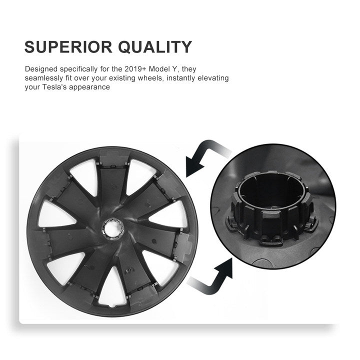 50%OFF -Model Y Wheel 19-Inch Hub Cap ABS Replacement Wheel Cover Set of 4 Matte Tesla Accessories