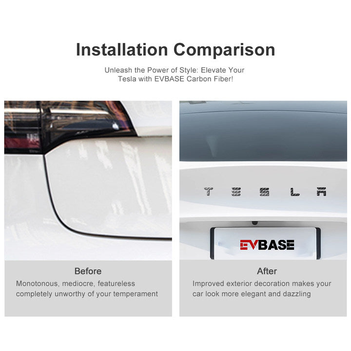 Tesla Emblem Sticker for Front Trunk/Rear Trunk Logo Decal Cover Real ...