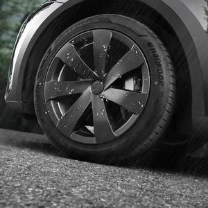 EVBASE Tesla Model Y Wheel 19-Inch Hub Cap ABS Replacement Wheel Cover Set of 4 Matte Black Tesla Accessories