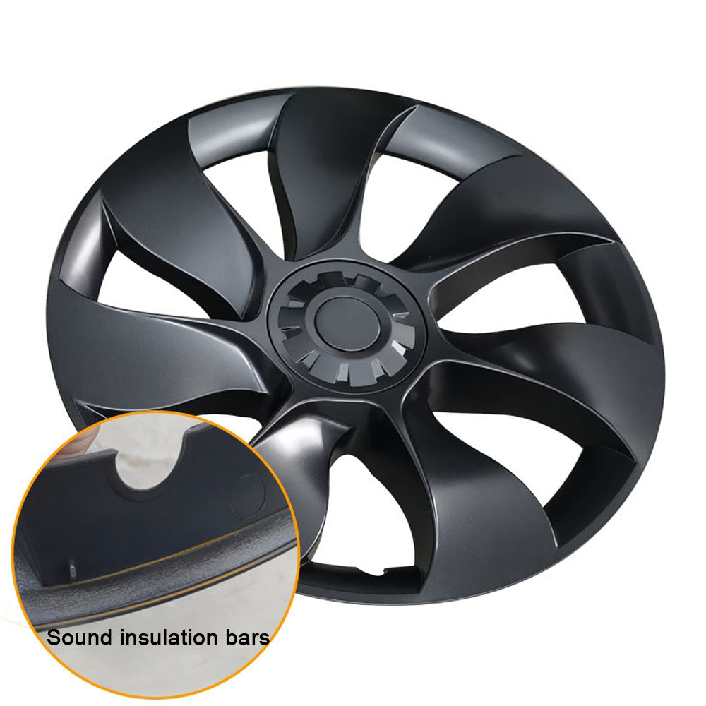 EVBASE Modelo Y Überturbine Cubierta de rueda de turbina de 19 pulgadas Tapa de rueda de turbina Modelo Y Negro mate 4PCS