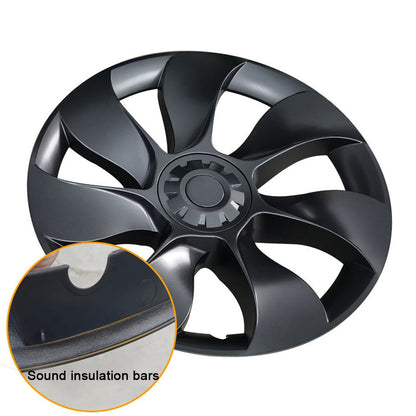 EVBASE Modelo Y Überturbine Cubierta de rueda de turbina de 19 pulgadas Tapa de rueda de turbina Modelo Y Negro mate 4PCS