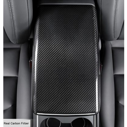 Model Y 3 Carbon Fiber Interior Accessories Central Control Armrest Box Cover for Tesla