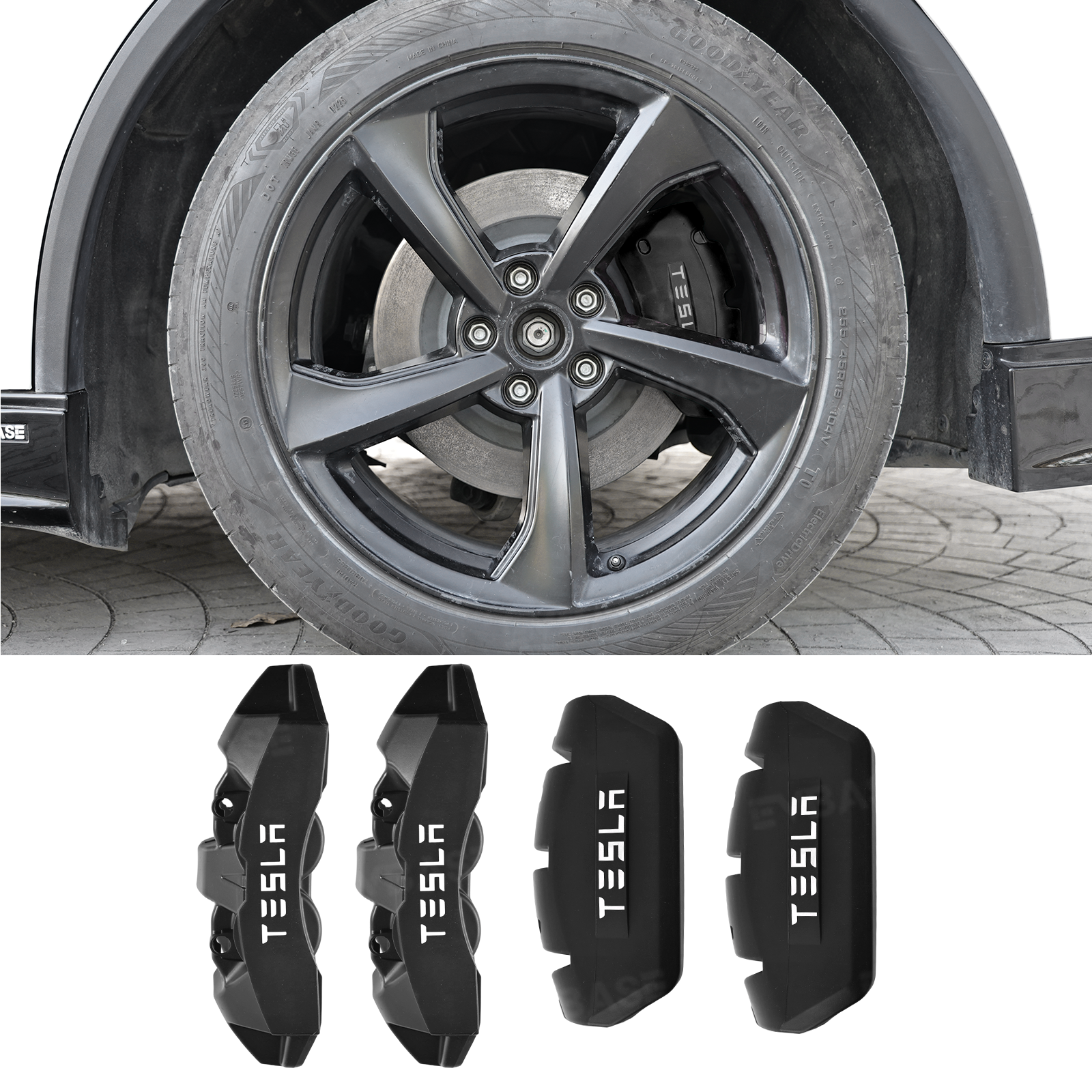 Model Y/ Y Juniper Silicone Brake Caliper Covers Caliper Protector Set Slip-On Fit & No Wheel Removal