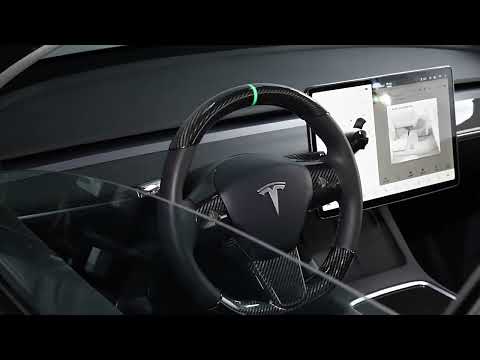 Interior Rearview Mirror Cover Model 3 Y Real Carbon Fiber Rearview Mirror Backside Overlay for Tesla