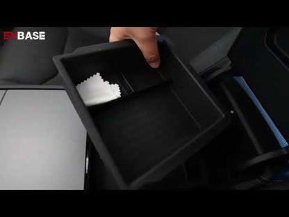 Model 3 Highland Armrest Storage Tray Double Layer  Silicone Liner Center Console Organizer Box for Tesla