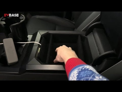 Cybertruck Armrest Box Organizer Storage Box ABS Flocked Liner Center Console Tray for Tesla