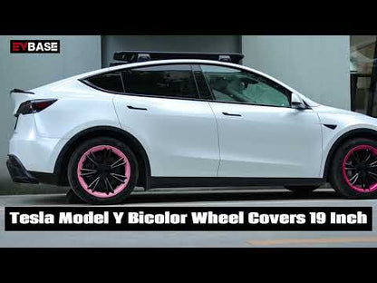 Model Y Bicolor Wheel Covers 19 Inch ABS Rim Protector Covers Sport Wheel Caps 4PCS For Tesla