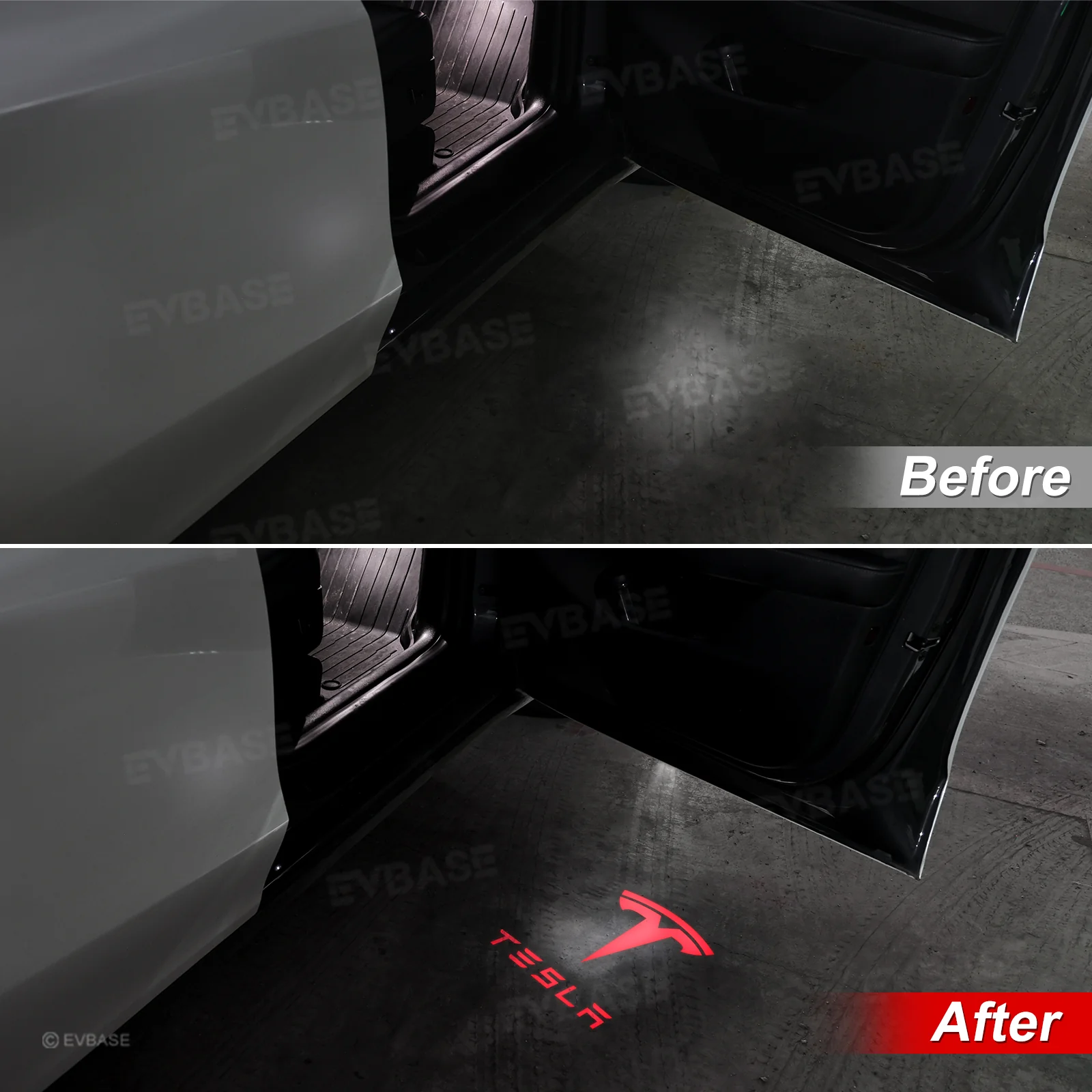 Model Y Juniper/ 3 Highland Puddle Lights Multi-Color T Logo Door Projection Lights with Factory Screen Control