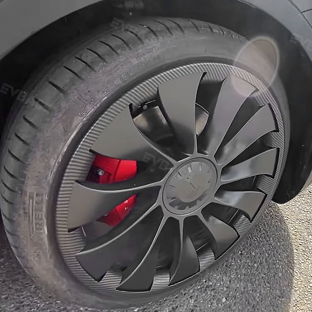 Model Y 21-inch Rimcase Tesla Überturbine Wheels Rim Protector 4PCS Carbon Fiber Texture