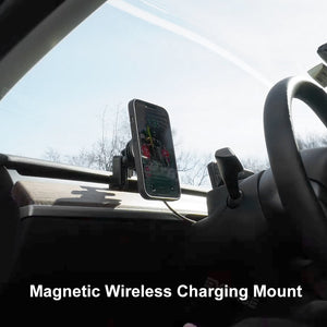 EVBASE Model 3 Y Dashboard HUD Instrument Cluster Wireless Display With Magnetic Charging Phone Holder