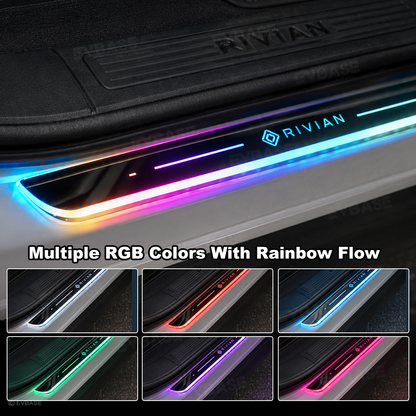 Illuminated Door Sill Protector for Rivian R2 RGB LED Door Sill Plates Trim Covers