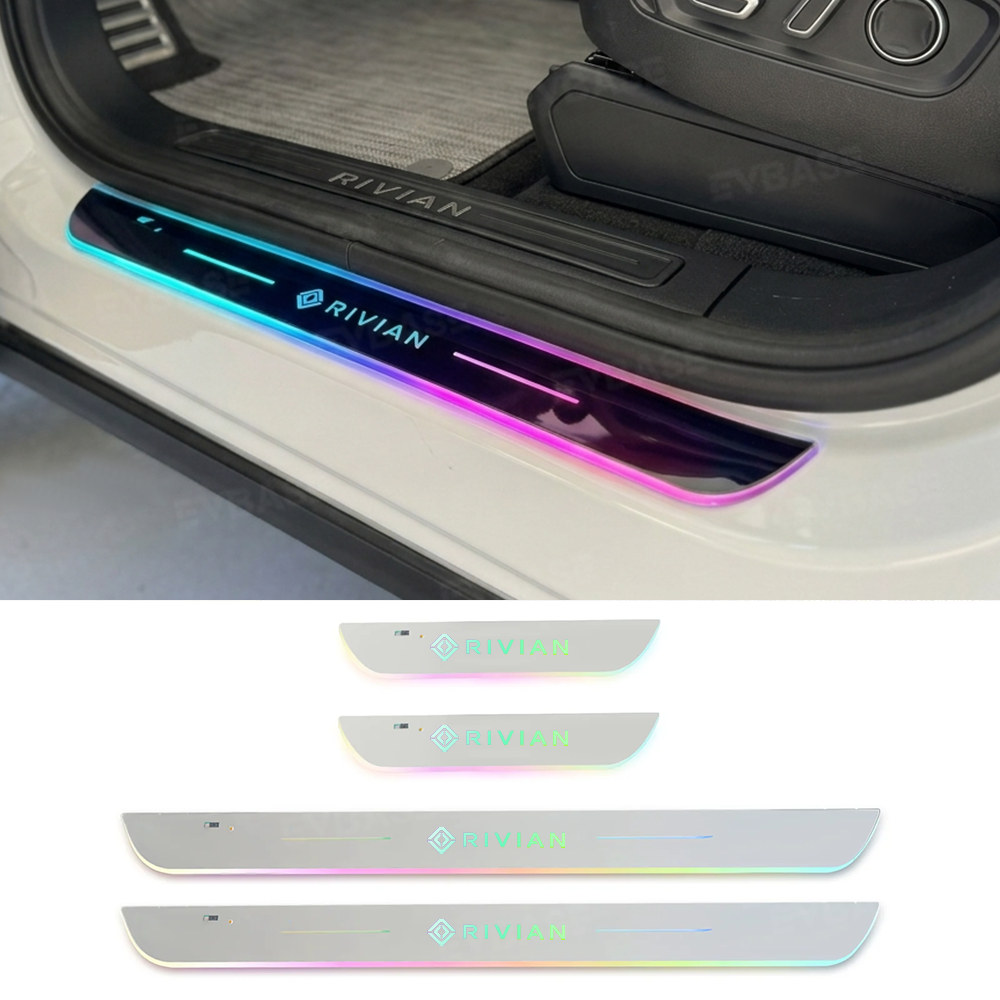 Illuminated Door Sill Protector for Rivian R2 RGB LED Door Sill Plates Trim Covers
