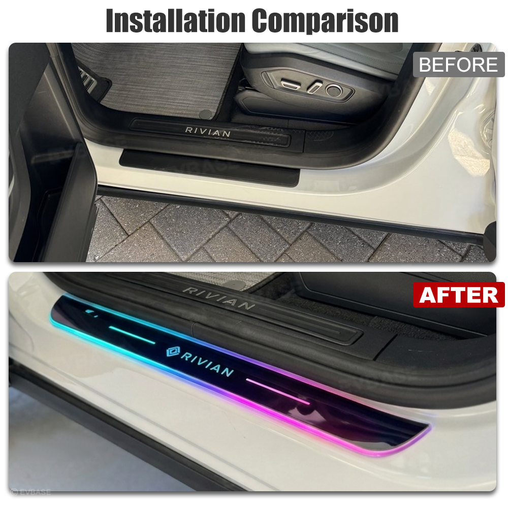 Illuminated Door Sill Protector for Rivian R2 RGB LED Door Sill Plates Trim Covers