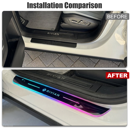 Illuminated Door Sill Protector for Rivian R2 RGB LED Door Sill Plates Trim Covers