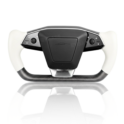 Cybertruck Yoke Steering Wheel Nappa Leather Real Molded Carbon Fiber with Heating Function