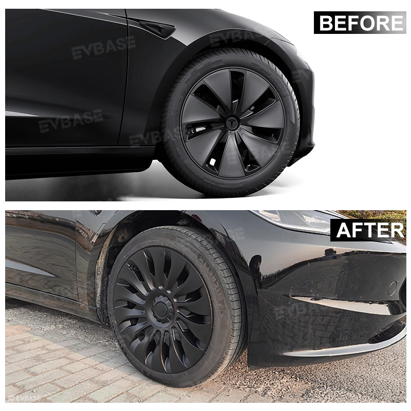 KAVANIC Enjoliveur de Roue pour Tesla Model 3 18 Pouces Noir Mat Logo de Soutien KAVANIC Enjoliveur de Roue pour Tesla Model 3 18 Pouces Noir Mat Logo de Soutien