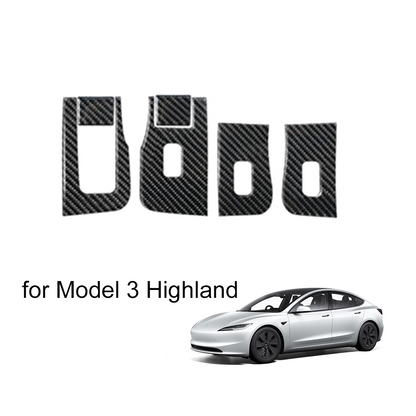 Model Y Juniper/ 3 Highland Window & Door Switch Panel Cover Carbon Fiber Trim Decoration Interior Upgrade