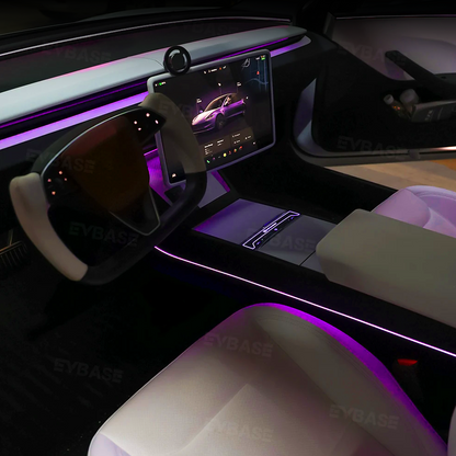 Model 3/Y Ambient Lighting Center Console Dashboard Light Strip with AI Voice Control LED Interior Lights 2.0