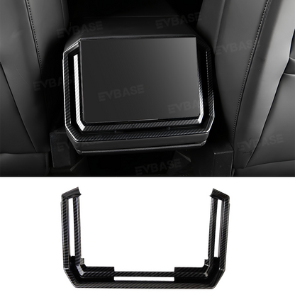 Cybertruck Rear Screen Frame & Air Vent Protective Cover ABS Carbon Fiber Style Overlay Trim