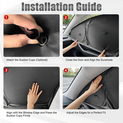 Model Y Juniper Sunshade Set Front & Rear Windshield Shade & Side Window Shades UV & Heat Protection Privacy Cover for Tesla Model Y/ YL & Model 3/3 Highland