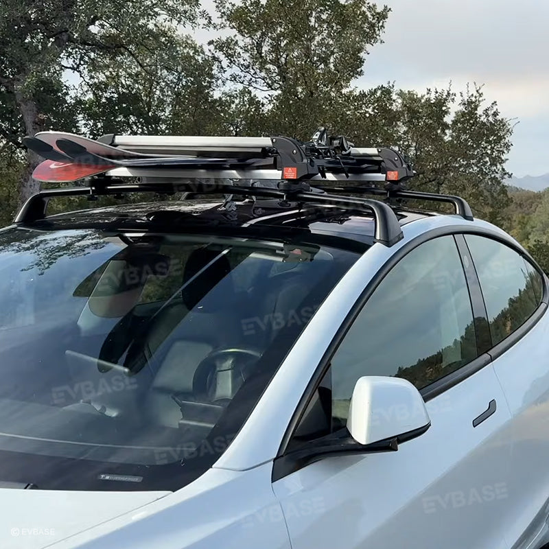 Tesla Model 3 Y Crossbar Roof Rack Lockable Cargo Carrier 2PCS EVBASE Premium EV Tesla Accessories