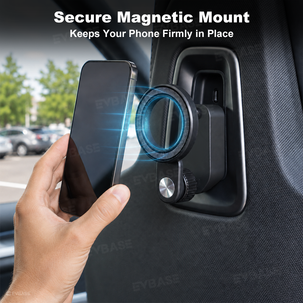 Back Seat Phone & Tablet Mount Anchor for Rivian R1T/ R1S/ R2 Magnetic Ball Mount Holder