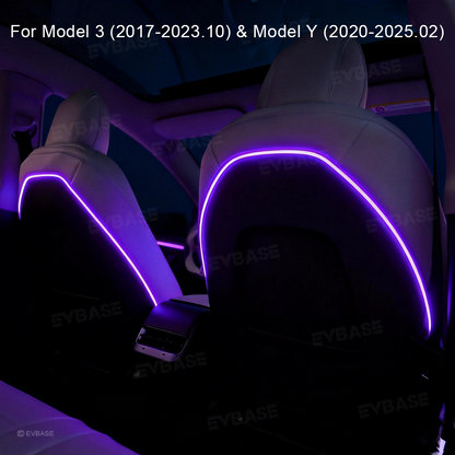 Model Y/3 Backseat Ambient Lighting Seat Back Neon Lights Interior Lighting Upgrade