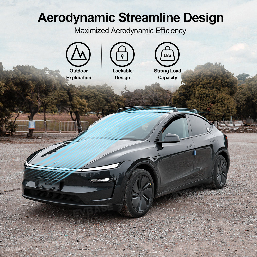 Tesla Model Y Juniper Roof Rack Cross Bar Aluminum Alloy Lockable Carr ...