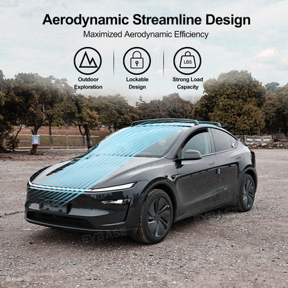 Tesla Model Y Juniper Roof Rack Cross Bar Aluminum Alloy Lockable Carrier Rails