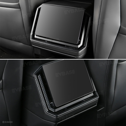 Cybertruck Rear Screen Frame & Air Vent Protective Cover ABS Carbon Fiber Style Overlay Trim