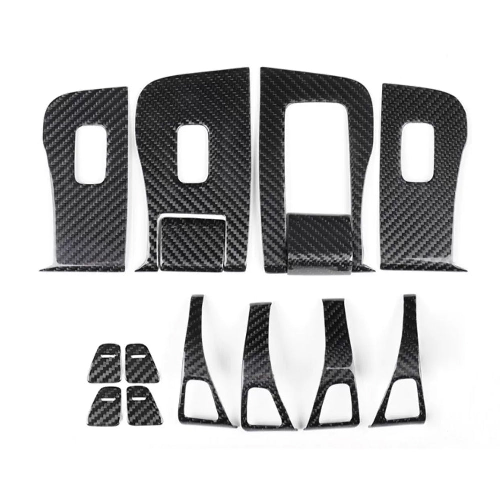 Tesla Model Y 3 Carbon Fiber Interior Accessories Window Lift Button Trim Switch Cover