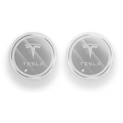Tesla Cup Holder Lights Mats for Model 3 Y LED 7 Colors Luminous Cup Mats