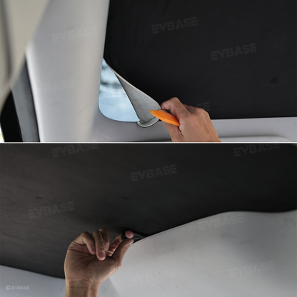 Model Y Juniper/ 3 Highland Sunshade Silicone Electrostatic Glass Sunroof Shade Heat Insulation UV Protection Faux Suede Sun Visor
