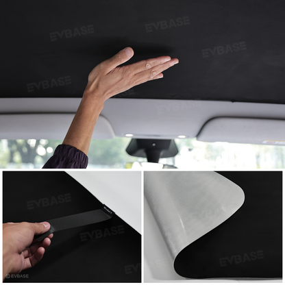 Model Y Juniper/ 3 Highland Sunshade Silicone Electrostatic Glass Sunroof Shade Heat Insulation UV Protection Faux Suede Sun Visor