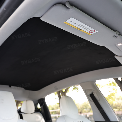 Model Y Juniper/ 3 Highland Sunshade Silicone Electrostatic Glass Sunroof Shade Heat Insulation UV Protection Faux Suede Sun Visor