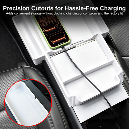 Model Y Juniper/Model Y L/ 3 Highland Center Console Tray 2.0 Silicone Organizer with Side Pockets