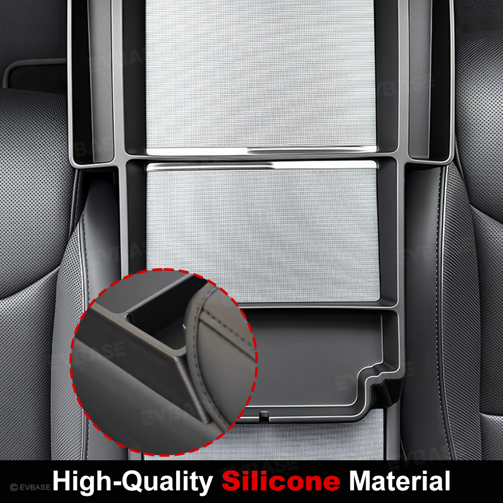 Model Y Juniper/Model Y L/ 3 Highland Center Console Tray 2.0 Silicone Organizer with Side Pockets