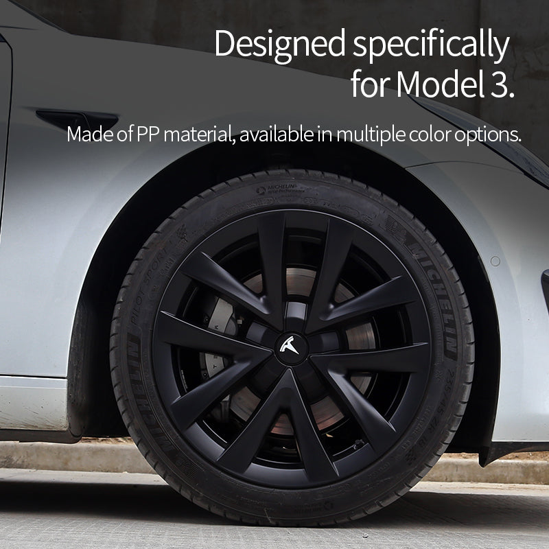 Tesla Model 3 Highland Wheel Covers 18inch Photon Wheel Caps Inspired -  EVBASE-Premium EV&Tesla Accessories