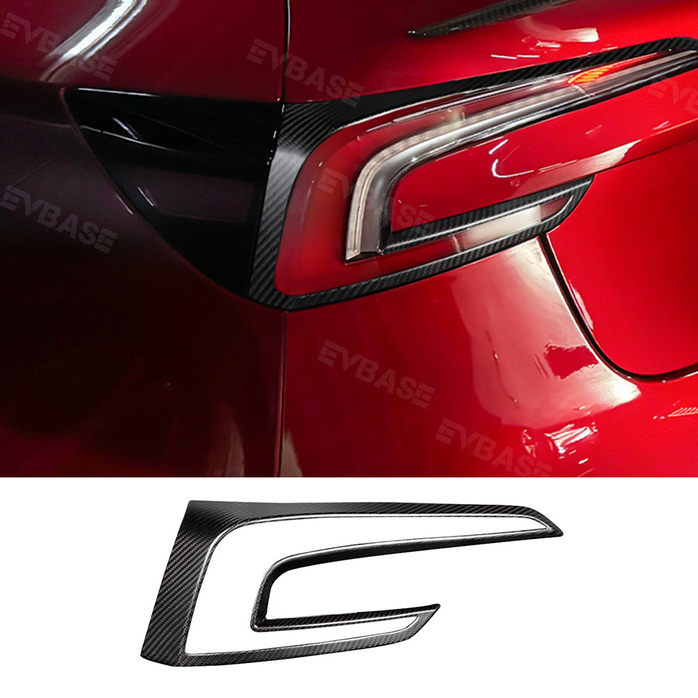 EVBASE Tesla Model 3 Highland Rear Tail Light Cover Real Carbon Fiber Overlays Frame Decorative Trim