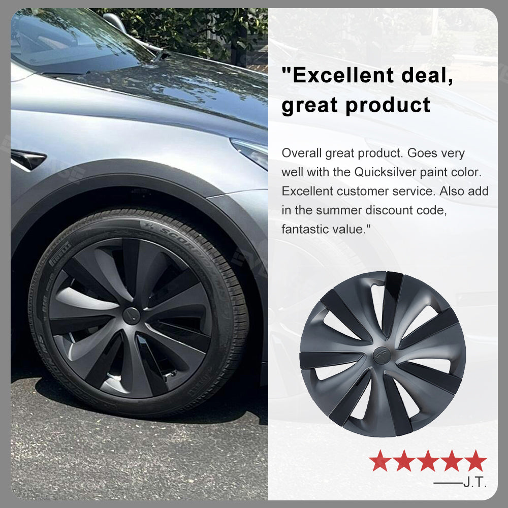 Model 3 Highland Wheel Covers 18inch Photon Wheel Caps Inspired by Model S Tempest Wheels for Tesla