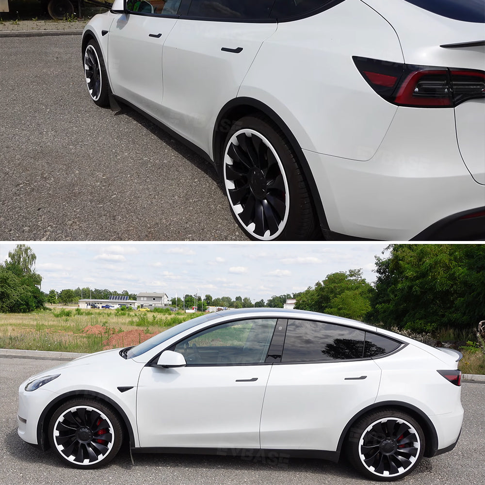 Tesla Model Y Rimcase 21 inch Uberturbine Wheels Rim Protector White EVBASE Premium EV Tesla Accessories