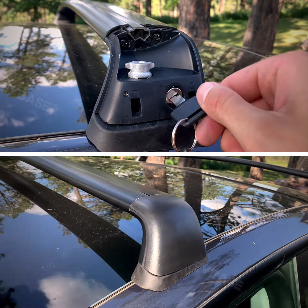 Tesla Rood Rack Tesla Model 3 Y Crossbar Roof Rack Lockable Cargo Carrier 2PCS – EVBASE ...