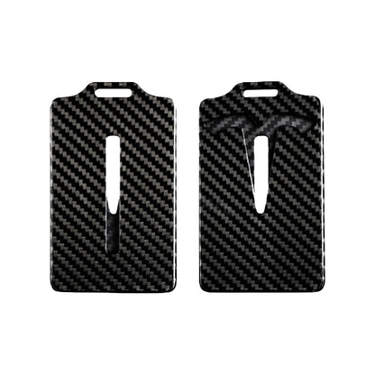 Key Card Holder Real Carbon Fiber Card Case Keychain Protective Card Sleeves for Tesla