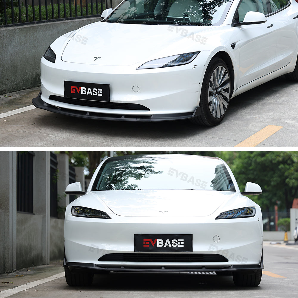 Model 3 Highland Front Bumper Lip ABS Splitter Front Apron Body Kits Spoiler Fascia 3-Stage For Tesla