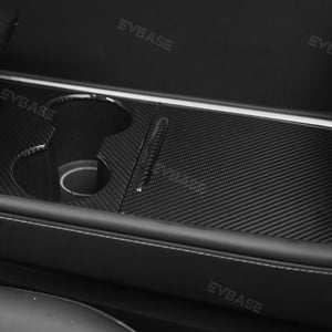 EVbase Real Carbon Fiber Tesla Center Console Trim Panel Cover For Model 3 Y