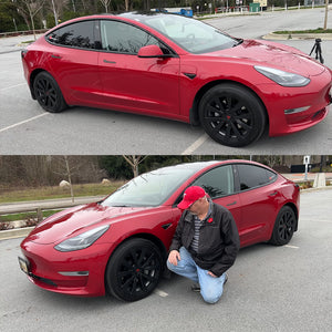EVBASE Tesla Model 3 Wheel Cover 18 Inch Hubcap Inspired by Model 3 Sport Wheels Exterior Accessories Upgrade 2021-2023.10